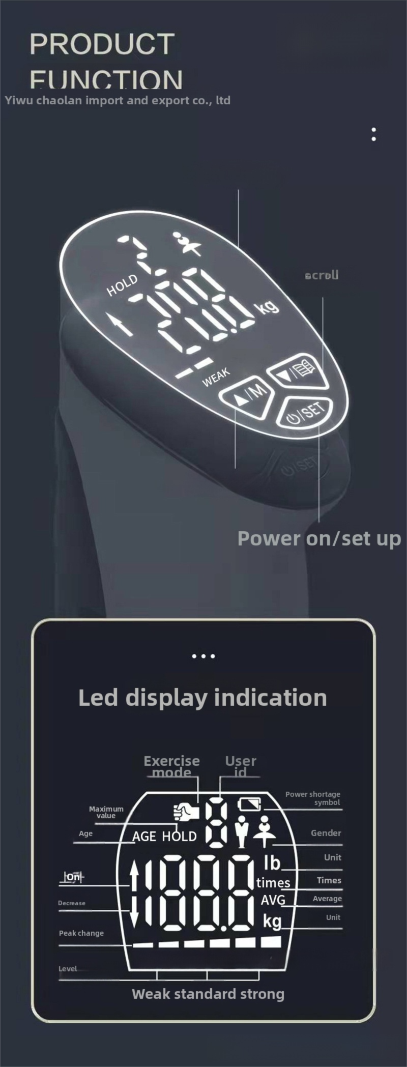 Rechargeable Smart Hand Grip Strengthener with LED Display – Adjustable Resistance for Training, Rehab & Stress Relief